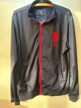 U.S. Polo Assn. Navy Bomber Jacket with Red Trim